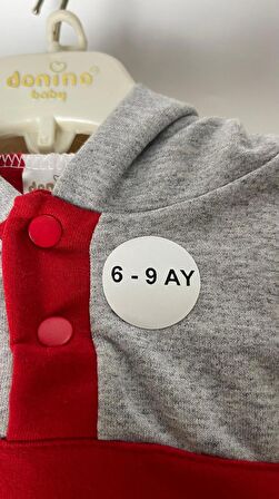 6-9 Ay Yazılı Beden Etiketi Yuvarlak Yapışkanlı 3x3 cm 150 Adet