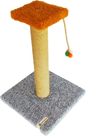 Tek Katlı Stepli Gri Kedi Tırmalama Tahtası