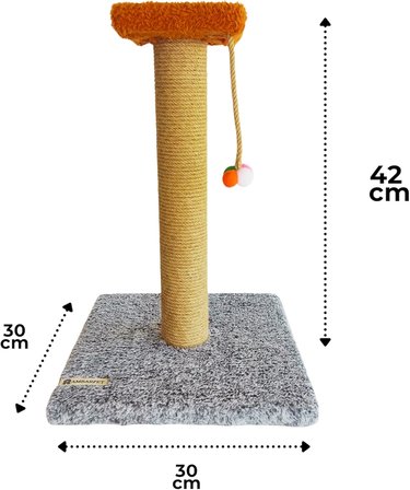 Tek Katlı Stepli Gri Kedi Tırmalama Tahtası