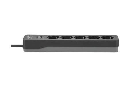 Schneider APC PME5B-GR 918 Joule Anahtarlı 5'li 1.5 m Akım Korumalı Priz, Siyah