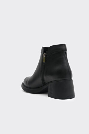 Hakiki Deri Fermuarlı Kadın Bot 