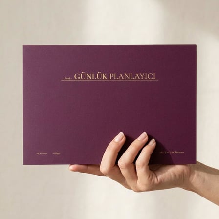 /Paperto. Tarihsiz Günlük Planlayıcı, 29,7 × 21 cm, 60 Yaprak, 110 gr Ivory Kağıt, Bordo Kapak, Günlük Plan Defteri (Türkçe)