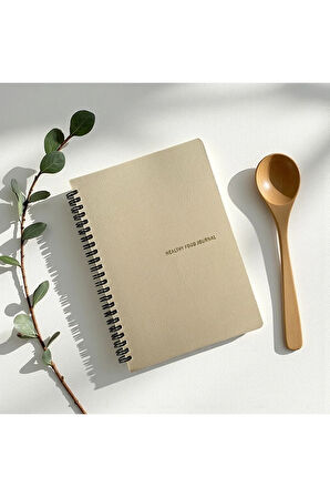 Healthy Food Journal - A5 Spiralli Sağlıklı Beslenme ve Kilo Takip Defteri, Haftalık ve Günlük Plan