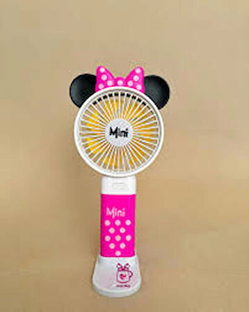Minnie Mouse Şarjlı Mini El Vantilatörü Sessiz Fan 3 Kademeli