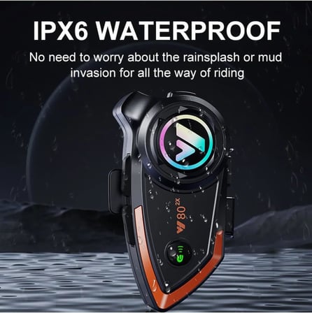 Yeni Model Y80-2X Motosiklet İntercom 2 Kişilik Bağlantı RGB Işıklı Bluetooth Kulaklık Seti