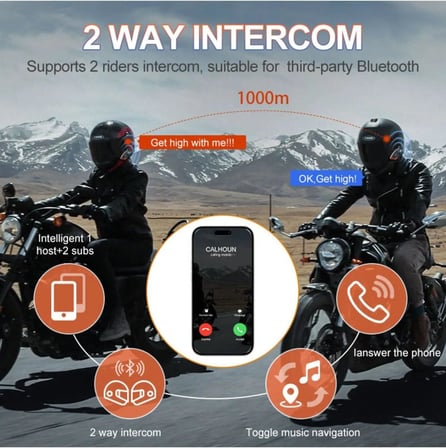 Yeni Model Y80-2X Motosiklet İntercom 2 Kişilik Bağlantı RGB Işıklı Bluetooth Kulaklık Seti