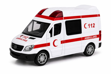  Famous Metal Model C112 Ambulans – 15 Cm, Işıklı & Sesli