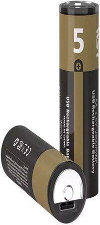 USB Type-C Şarjlı AA Pil 1.5V 1000+ Kez Şarj Edilebilir Lityum Kalem Pil 2'li Paket