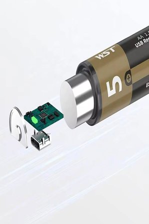 USB Type-C Şarjlı AA Pil 1.5V 1000+ Kez Şarj Edilebilir Lityum Kalem Pil 2'li Paket