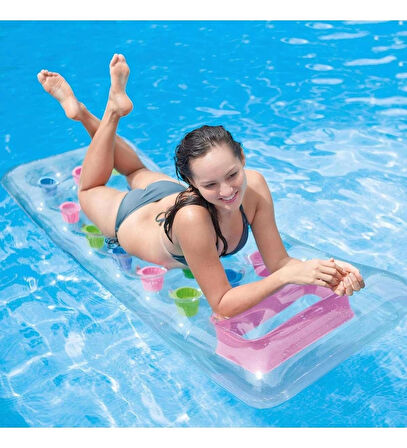 Intex Şeffaf Pencereli Bardaklı Yatak 188 cm 59894