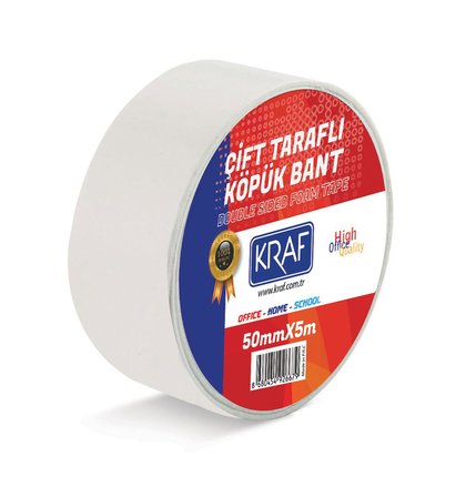 - Kraf Çift Taraflı Köpük Bant - 50 mm x 5 metre