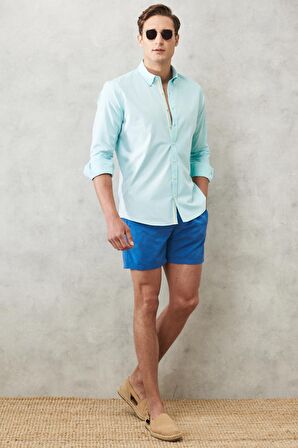 Erkek Indigo Standart Fit Hızlı Kuruyan Mayo Deniz Şortu