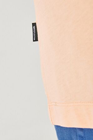 Erkek Gül Kurusu Oversize Bol Kesim Bisiklet Yaka %100 Pamuk Tişört