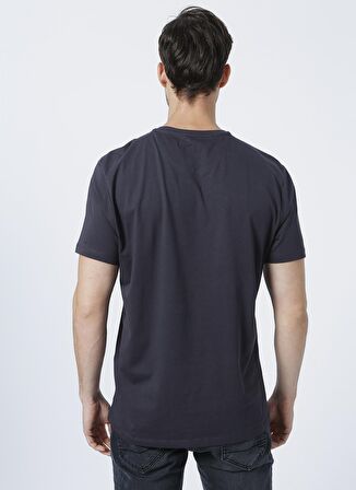 Erkek Antrasit Slim Fit Dar Kesim Bisiklet Yaka Düz Tişört