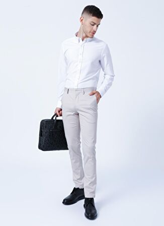 Erkek Taş Slim Fit Dar Kesim Yan Cepli Esnek Pantolon