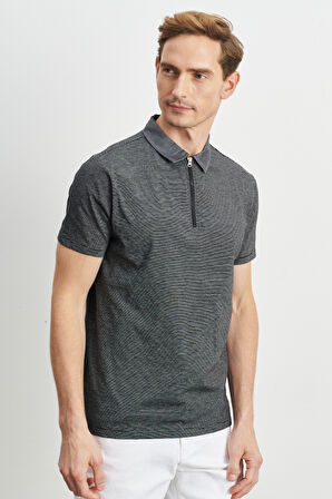 Slim Fit Dar Kesim Polo Yaka Pamuklu Tişört