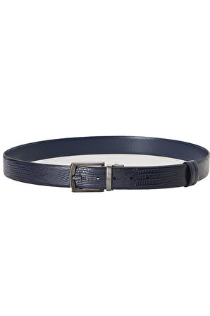 Erkek Lacivert Kemer - Kartlık Aksesuar Set