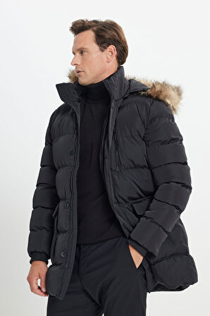 Standart Fit Soğuk Geçirmez Casual Mont