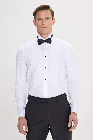 Slim Fit Dar Kesim Ata Yaka Kolay Kırışmayan %100 Pamuk Gömlek