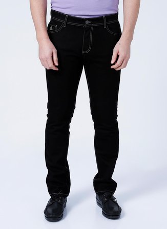 Altınyıldız Classics Normal Bel Slim Fit Düz Siyah Erkek Denim Pantolon - 4A0122200015