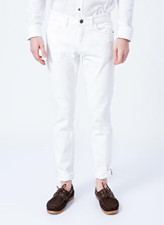 Altınyıldız Classics Normal Bel Dar Paça Slim Fit Beyaz Erkek Pantolon 4A1400000101