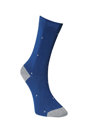 Desenli Indigo Gri Bambulu Casual Çorap