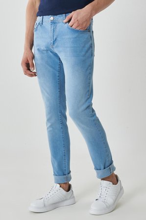 Erkek Buz Mavı Magic Slim Fit Dar Kesim Esnek Denim Jean Kot Pantolon