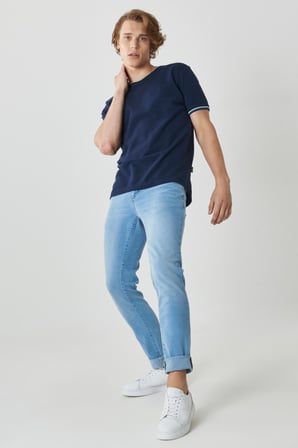 Erkek Buz Mavı Magic Slim Fit Dar Kesim Esnek Denim Jean Kot Pantolon