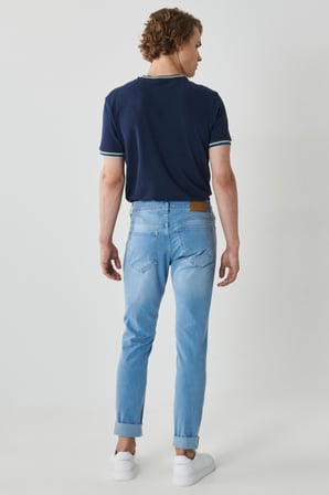 Erkek Buz Mavı Magic Slim Fit Dar Kesim Esnek Denim Jean Kot Pantolon
