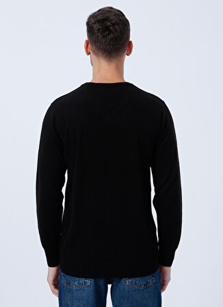 Altınyıldız Classics V Yaka Standart Siyah Erkek Kazak 4A4923100002