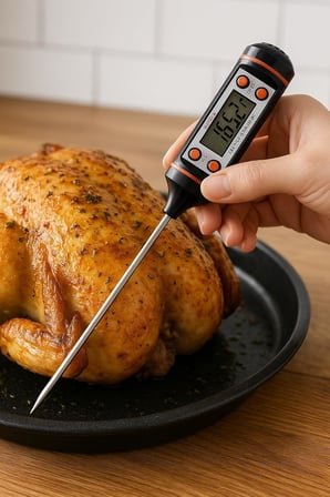 Dijital Et ve Gıda Termometresi, Anında Okuma Özellikli, Paslanmaz Çelik Prob, LCD Ekranlı Mutfak Termometresi