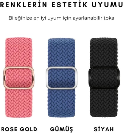 Quse Örgü Kordon, Apple Watch Series 11,10,9,8,7,6,5,3,SE,SE2,SE3 ile Uyumlu, Ayarlanabilir, 42mm/41mm/40mm/38mm ve 46mm/45mm/44mm/49mm