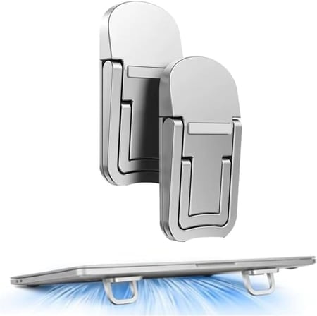 1 Çift Yapışkanlı Katlanabilir Laptop Standı, Mini Notebook Yükseltici, Taşınabilir Kaymaz Laptop Ayağı