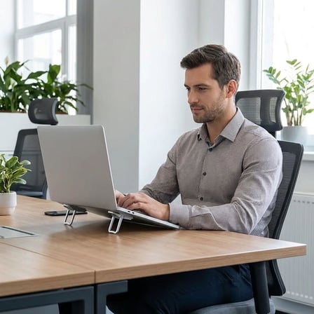 1 Çift Yapışkanlı Katlanabilir Laptop Standı, Mini Notebook Yükseltici, Taşınabilir Kaymaz Laptop Ayağı