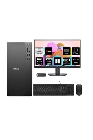 Tower Essential QVT1260 Core i5 14500 RX 550 4GB 16GB RAM 1TB SSD 27" FHD Win11 Pro BTO005BQVT1260P1002 Masaüstü Bilgisayar + PER4 USB Bellek