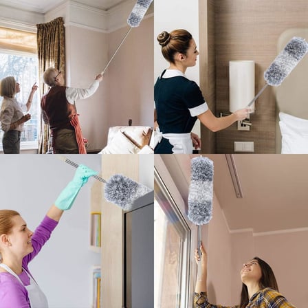240 Cm Teleskopik Uzatılabilir Mikrofiber Yumuşak Başlıklı Toz Alma Fırçası, Püskülü Bükülebilir Dip Köşe Başlık, Boşluk Temizleme Ve Almak İçin Uzayabilir Fırça