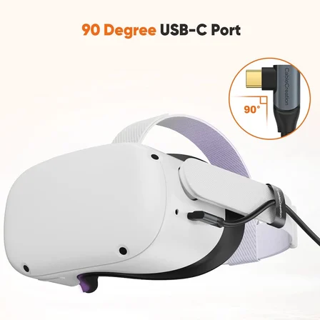 5 Gbps Type-C VR data Şarj Kablosu Oculus Quest 2 için Link Cable 90° Type-C Uç USB 3.2 kablo 5 Metre 3A CC1064 Profesyonel Bilgisayar bağlantı Kablosu