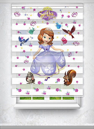 Prenses Sofia Basklı Çocuk Odası Perdesi - Dijital Baskılı Zebra Stor Perde