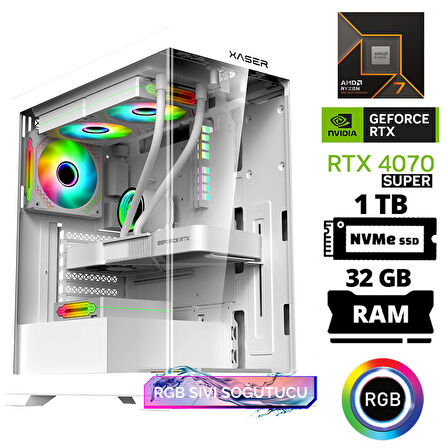 Xaser Delux X124 Ryzen 7 9800X3D 32GB DDR5 Ram 1TB M.2 NVMe SSD 12GB RTX4070 SUPER Masaüstü Oyuncu Bilgisayarı
