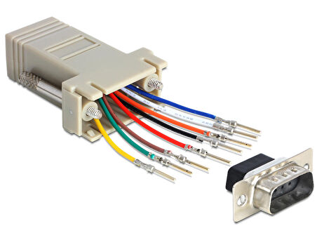 9 pin Erkek rj45 d-sub modular adaptör