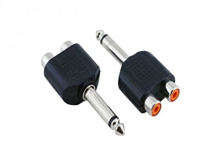 6.3 mm Mono Erkek-2 Rca Dişi Çevirici