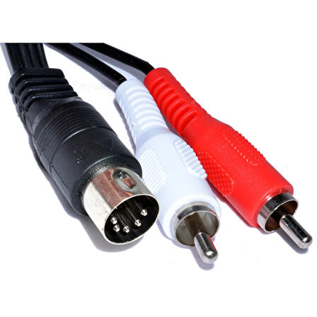 5 Pin Din to 2 Rca Kablo 1.5 mt