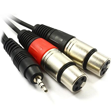 3.5 mm Stereo to 2 Xlr Dişi Kablo 1.5 metre