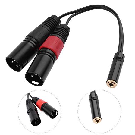 3.5 mm Stereo Dişi-2 Xlr Erkek Kablo 20 cm