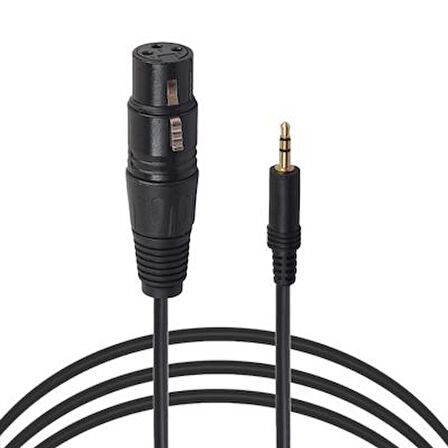 3.5 mm Stereo Erkek to Xlr Dişi Kamera Mikrofon Kablosu 3 metre