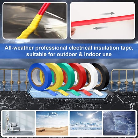 Elektrik yalıtım bandı 6 parça dekorasyon bandı 16 mm x 15 m, toplam 90 m