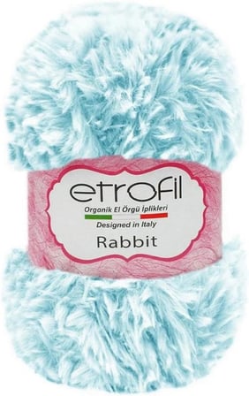 Etrofil Rabbit Kürk El Örgü İpi 100gr 70552 Mavi Beyaz