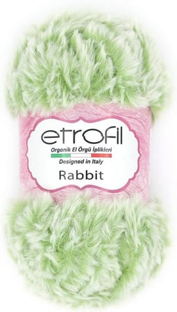 Etrofil Rabbit Kürk El Örgü İpi 100gr 70552 Mavi Beyaz