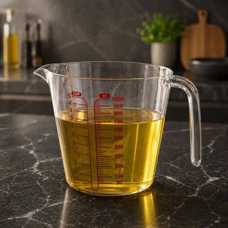 Dereceli Ölçü Kabı 1000 ml Hacminde 10 Aralıklı Sert Plastik Ölçü Kabı 1L (1, 1000 ml)
