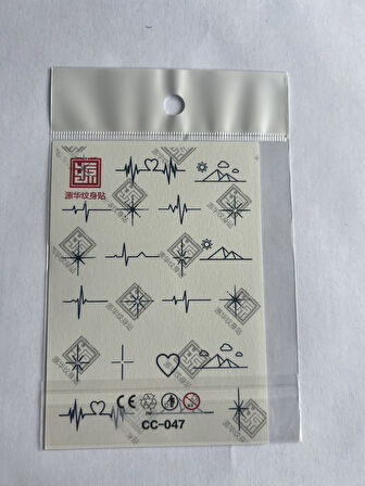 Parmak Dövmeleri Model6 11x8 cm Yarı Kalıcı Geçici Dövme Yapıştırma Dövme